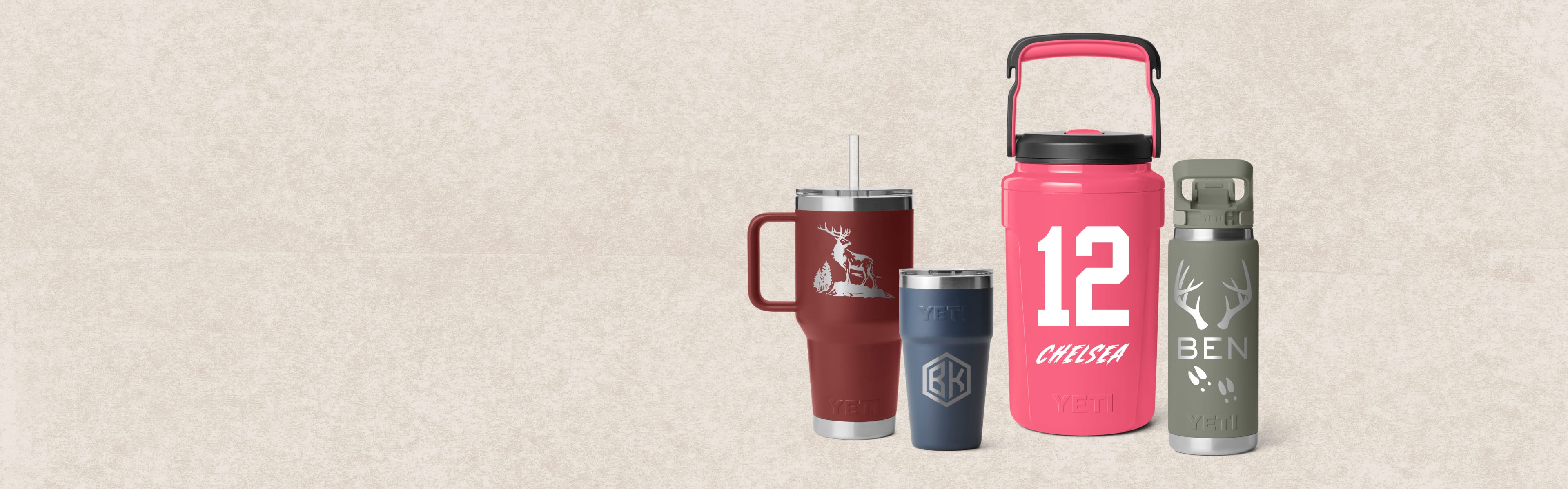 Customized YETI drinkware outdoors